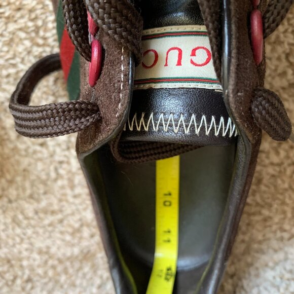 Gucci Men\'s Brown Web Stripe Lace-up Leather Shoes. main image 16